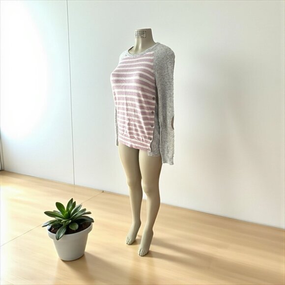 J CREW  Wool /Viscose /Rabbit hair Striped Round Neck Sweater -Pullover Sz S# 21 - Picture 5 of 16